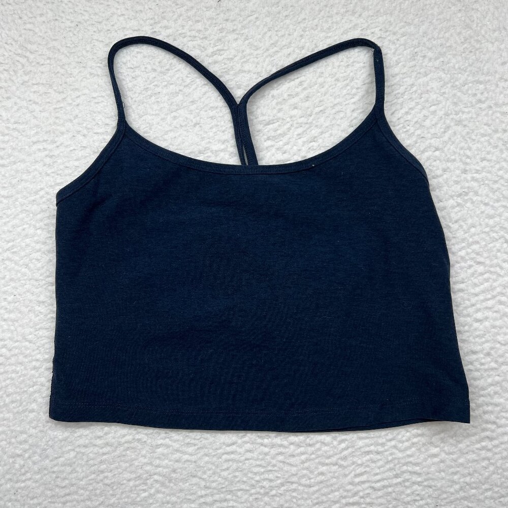 Beyond Yoga Blue Slim Racerback Cropped Tank Large